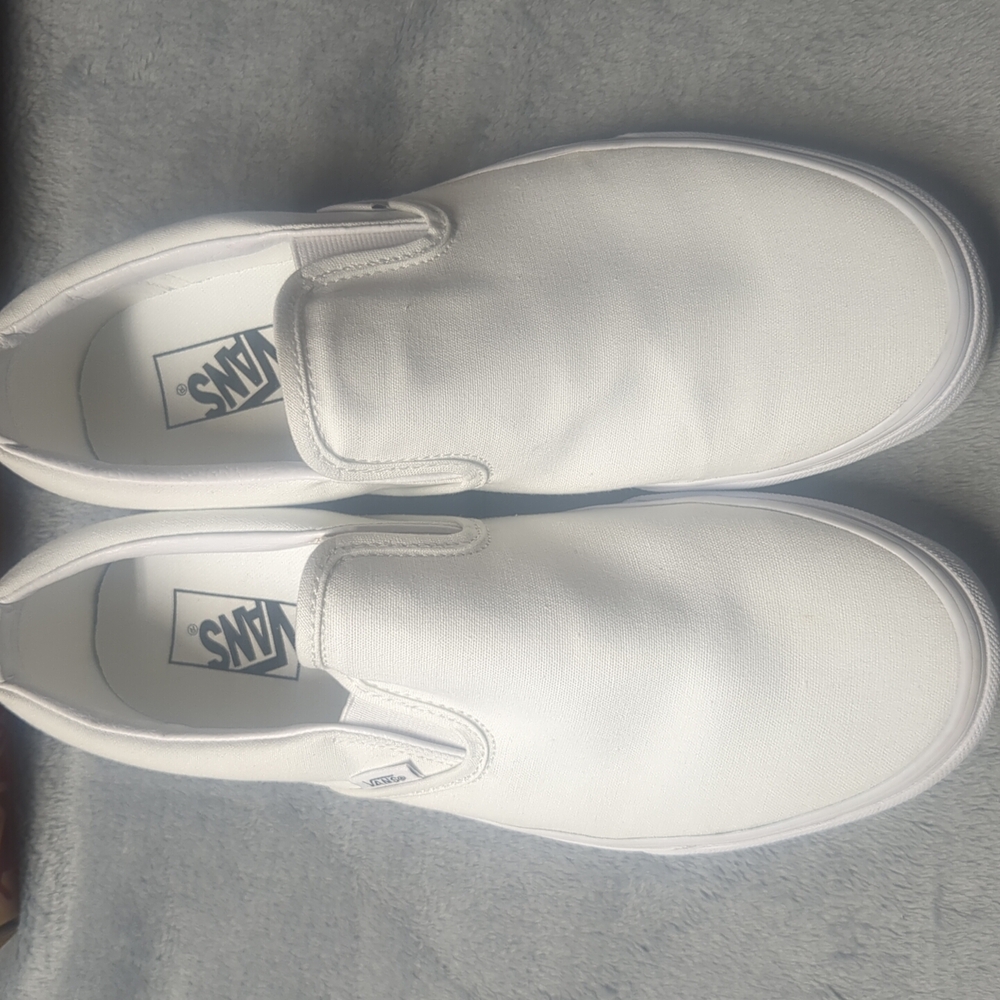 Vans Men's White Slip-On Shoes